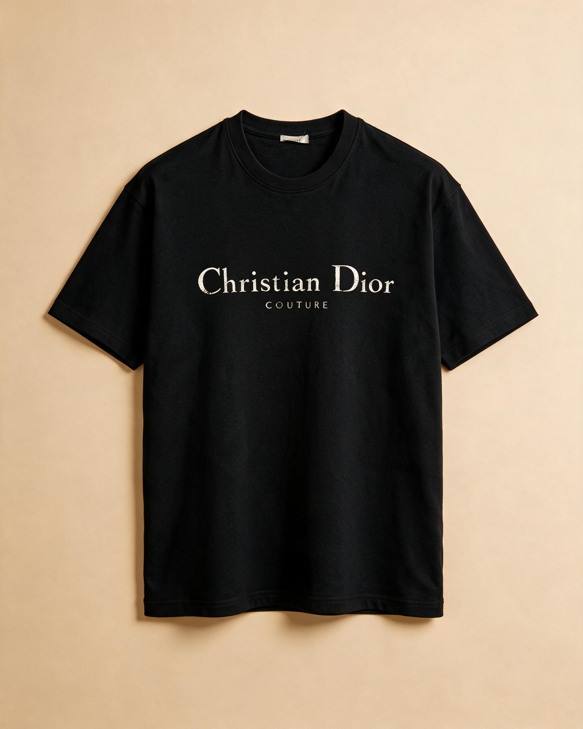 T-shirt usata nera con stampa frontale