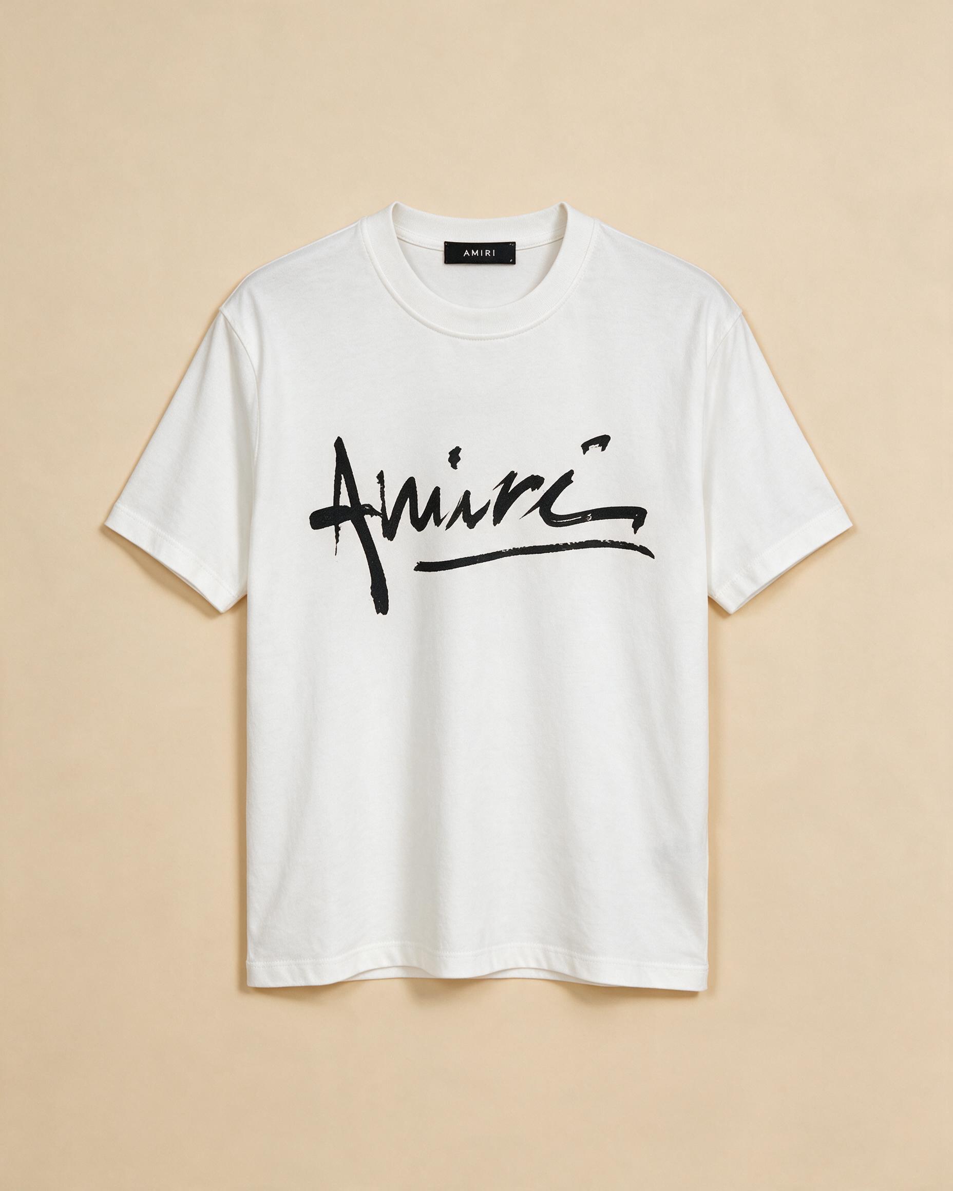 T-shirt usata bianca con stampa frontale stilizzata